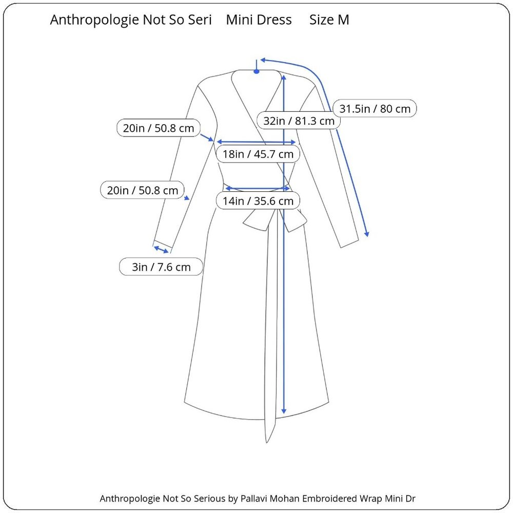 Anthropologie Not So Serious Embroidered Wrap Mini Dress - Picture 8 of 10